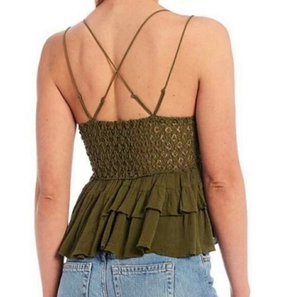 NWT Free People Adella Cami Lace Ruffle Tank Top Size S - Picture 5 of 5
